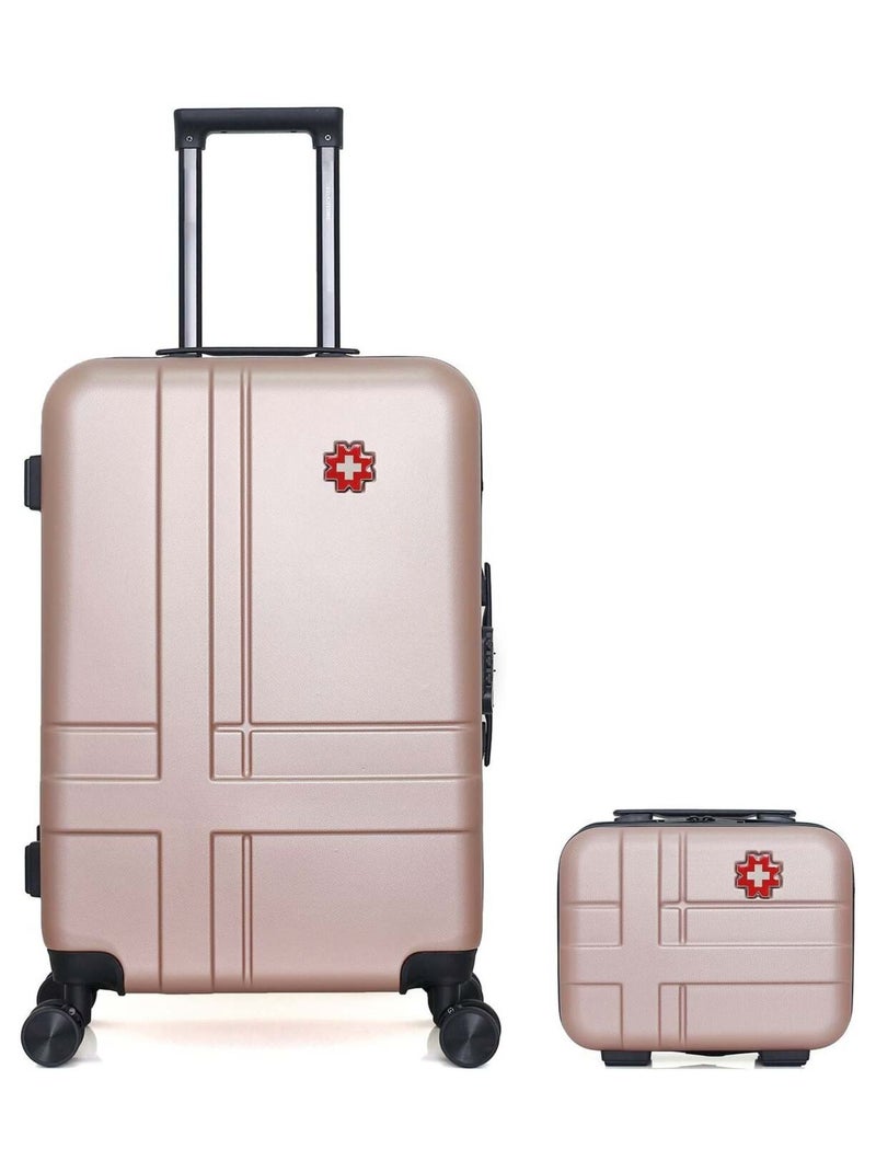 SWISS KOPPER - LOT DE 2 - Valises weekend et vanity USTER Rose clair - Kiabi