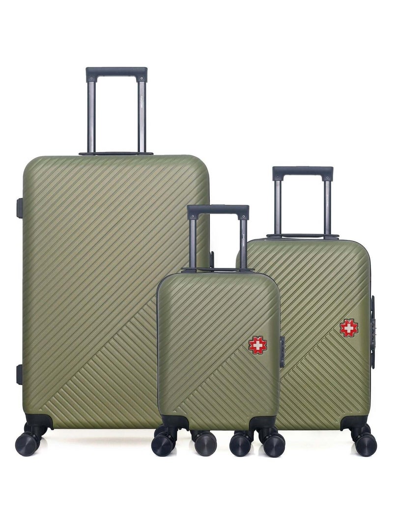 SWISS KOPPER - LOT DE 3 - Valise Grand Format, Valise Cabine et Valise Cabine XXS SPIEZ Kaki - Kiabi