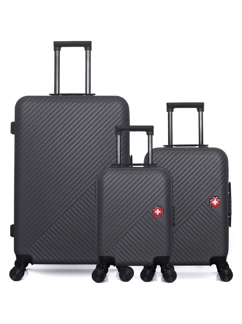 SWISS KOPPER - LOT DE 3 - Valise Grand Format, Valise Cabine et Valise Cabine XXS SPIEZ Noir - Kiabi