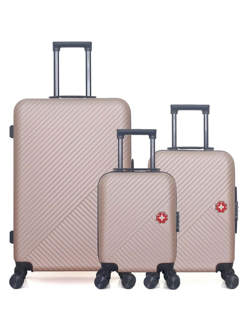 SWISS KOPPER - LOT DE 3 - Valise Grand Format, Valise Cabine et Valise Cabine XXS SPIEZ Rose clair - Kiabi