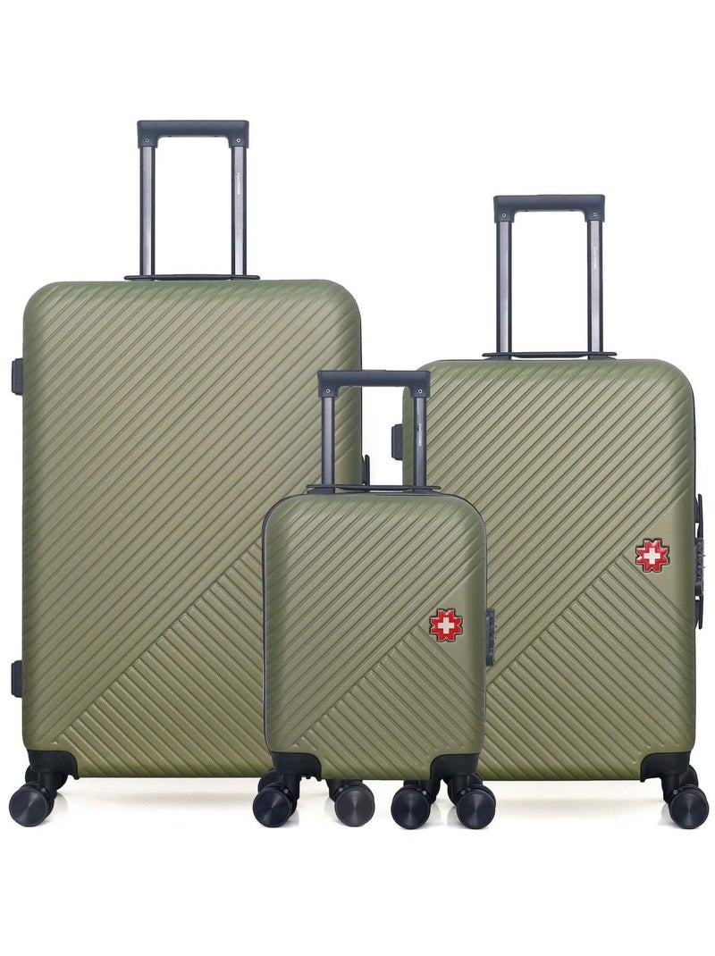 SWISS KOPPER - LOT DE 3 - Valise Grand Format, Valise Week-end et Valise Cabine XXS SPIEZ Kaki - Kiabi