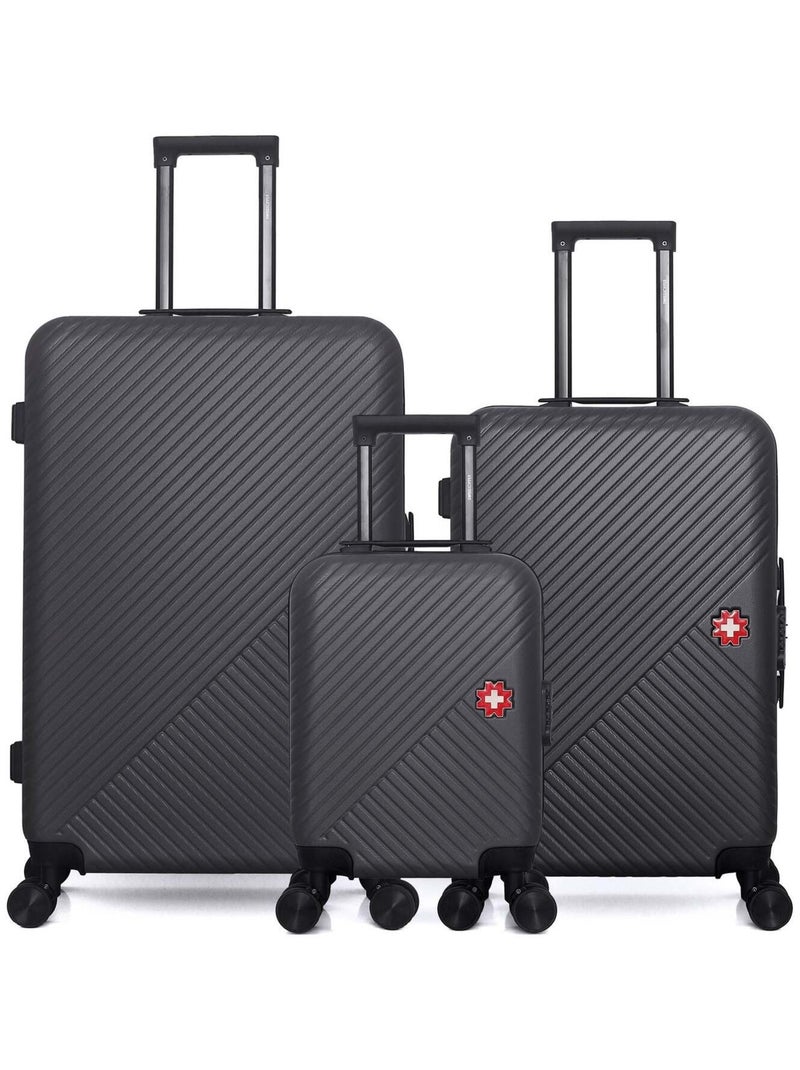 SWISS KOPPER - LOT DE 3 - Valise Grand Format, Valise Week-end et Valise Cabine XXS SPIEZ Noir - Kiabi