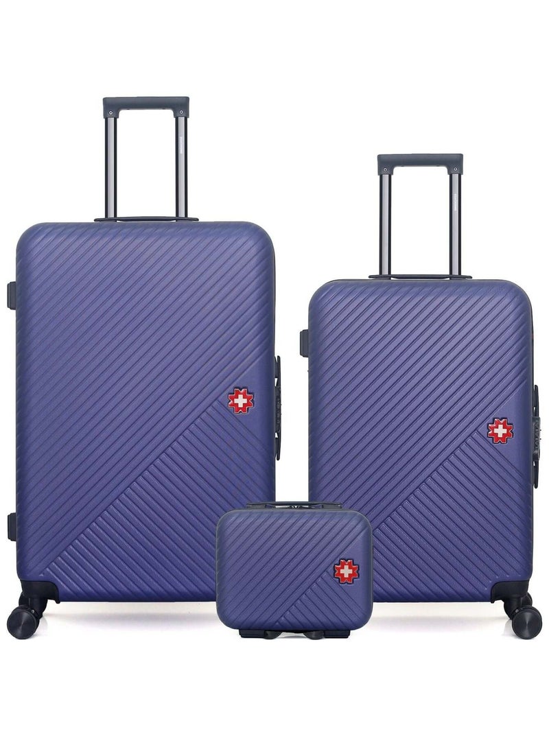 SWISS KOPPER - LOT DE 3 - Valise Grand Format, Valise Week-end et Vanity SPIEZ Bleu marine - Kiabi