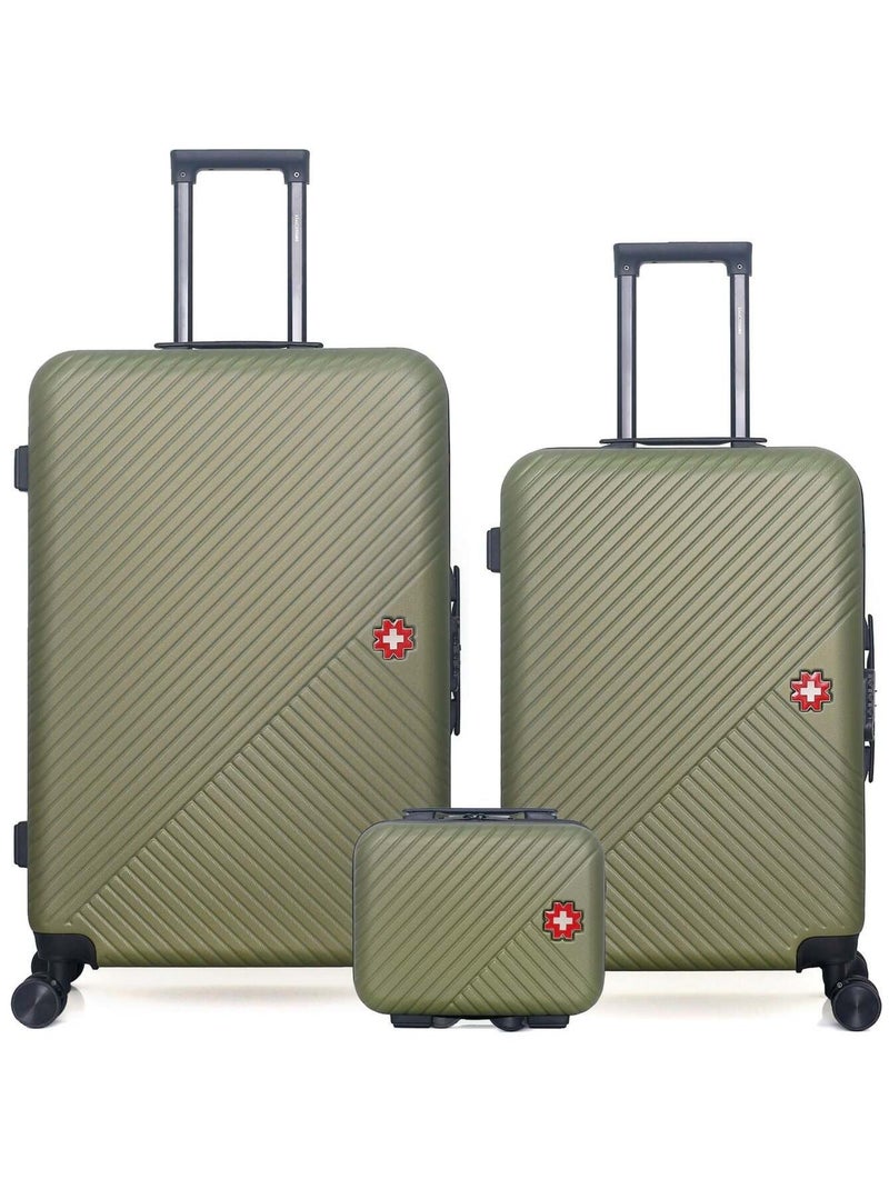 SWISS KOPPER - LOT DE 3 - Valise Grand Format, Valise Week-end et Vanity SPIEZ Kaki - Kiabi