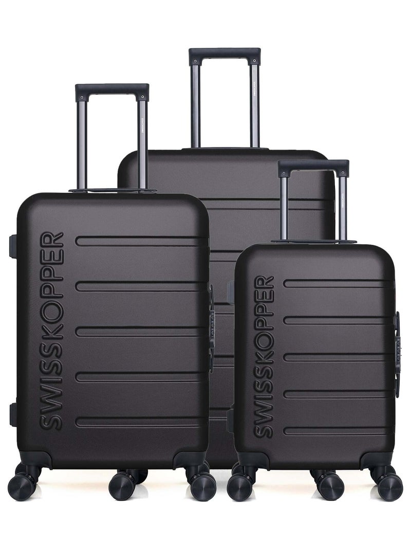 SWISS KOPPER  -  Lot de 3  -  Valise grand format, valise weekend et valise cabine AIGLE Noir - Kiabi