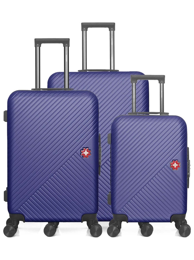 SWISS KOPPER  -  Lot de 3  -  Valise grand format, valise weekend et valise cabine SPIEZ Bleu marine - Kiabi