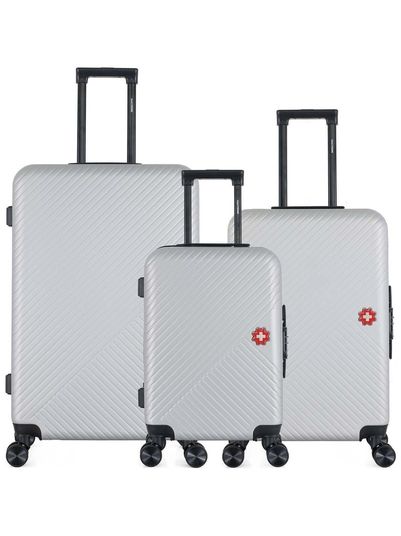 SWISS KOPPER  -  Lot de 3  -  Valise grand format, valise weekend et valise cabine SPIEZ Gris - Kiabi
