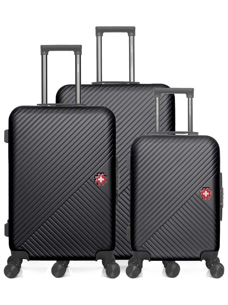 SWISS KOPPER  -  Lot de 3  -  Valise grand format, valise weekend et valise cabine SPIEZ Noir - Kiabi