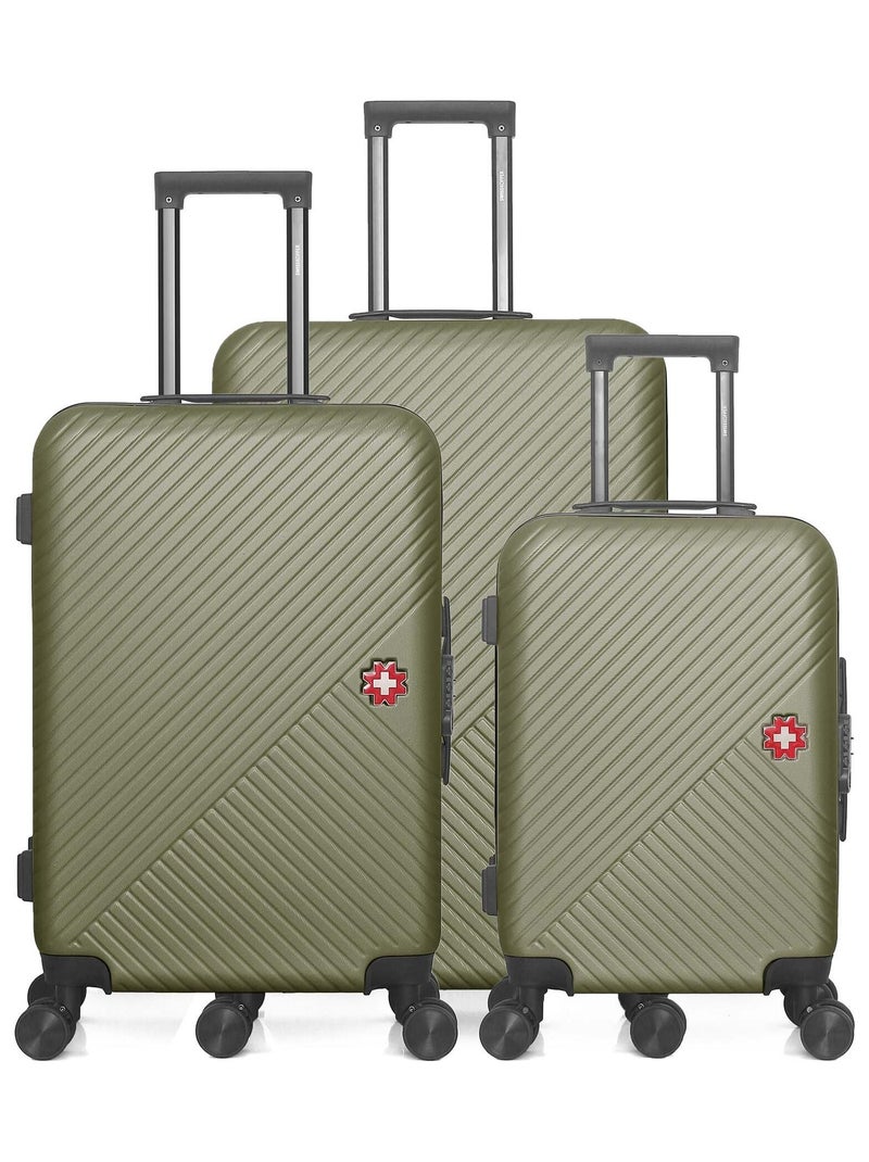 SWISS KOPPER  -  Lot de 3  -  Valise grand format, valise weekend et valise cabine SPIEZ Vert kaki - Kiabi