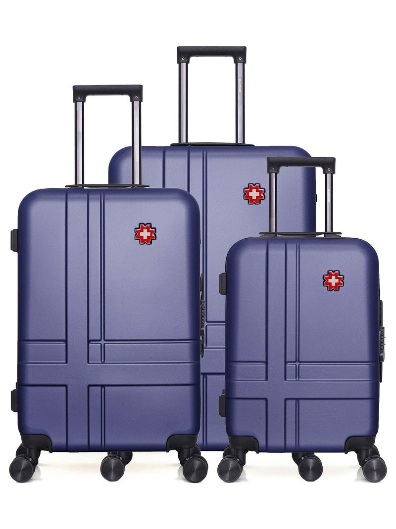 SWISS KOPPER  -  Lot de 3  -  Valise grand format, valise weekend et valise cabine USTER Bleu marine - Kiabi