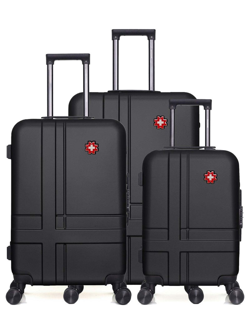 SWISS KOPPER  -  Lot de 3  -  Valise grand format, valise weekend et valise cabine USTER Noir - Kiabi