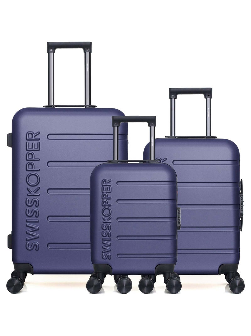 SWISS KOPPER  -  Lot de 3  -  Valise weekend, valise cabine et valise cabine XXS AIGLE Bleu marine - Kiabi