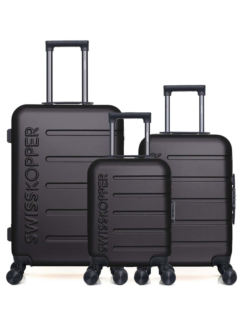 SWISS KOPPER  -  Lot de 3  -  Valise weekend, valise cabine et valise cabine XXS AIGLE Noir - Kiabi