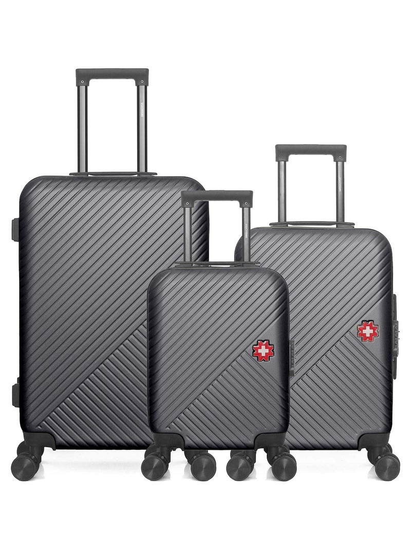 SWISS KOPPER - Lot de 3 - Valise weekend, valise cabine et valise cabine XXS SPIEZ Gris foncé - Kiabi