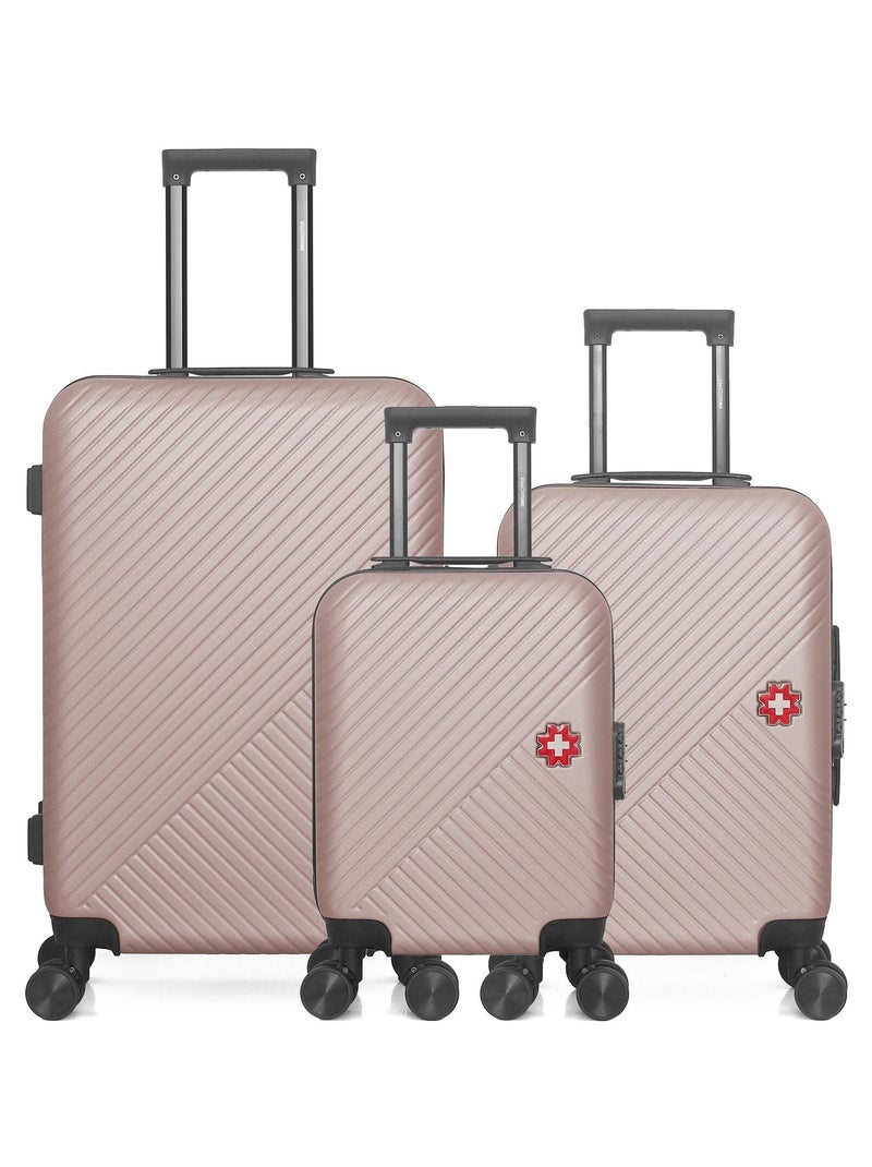 SWISS KOPPER - Lot de 3 - Valise weekend, valise cabine et valise cabine XXS SPIEZ Rose clair - Kiabi