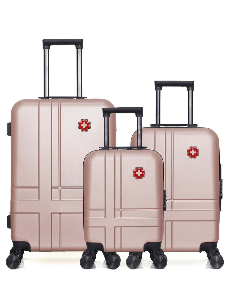 SWISS KOPPER - Lot de 3 - Valise weekend, valise cabine et valise cabine XXS USTER Rose clair - Kiabi