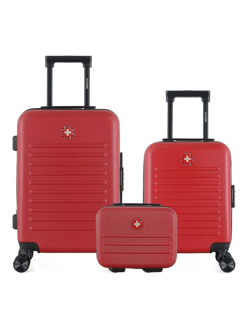 SWISS KOPPER - LOT DE 3 - Valises cabine, cabine XXS et vanity WIL Bordeaux - Kiabi