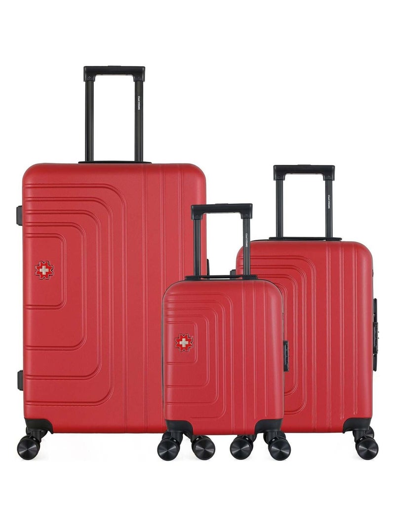 SWISS KOPPER - LOT DE 3 - Valises grand format, cabine et cabine XXS RUTI Bordeaux - Kiabi