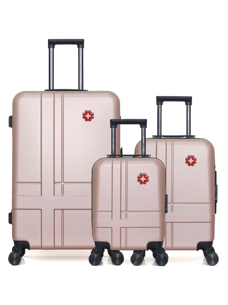 SWISS KOPPER - LOT DE 3 - Valises grand format, cabine et cabine XXS USTER Rose clair - Kiabi