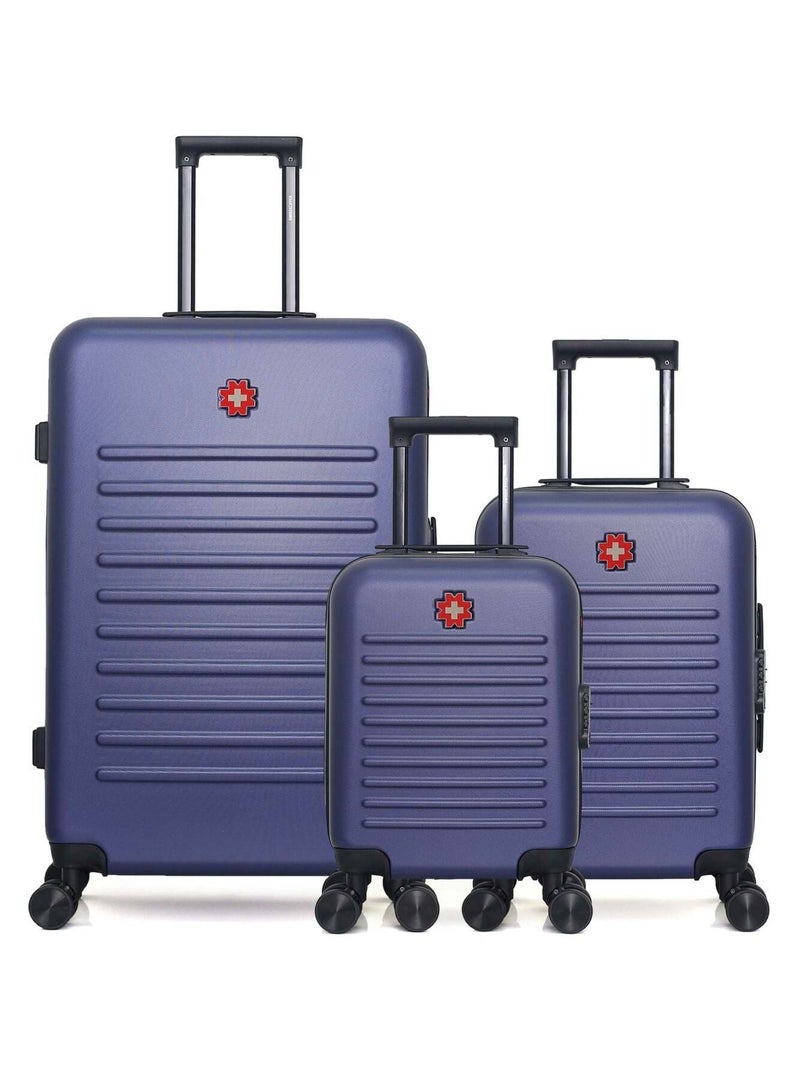 SWISS KOPPER - LOT DE 3 - Valises grand format, cabine et cabine XXS WIL Bleu marine - Kiabi