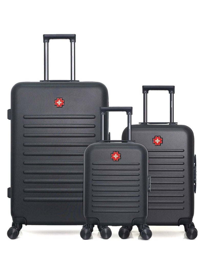 SWISS KOPPER - LOT DE 3 - Valises grand format, cabine et cabine XXS WIL Noir - Kiabi