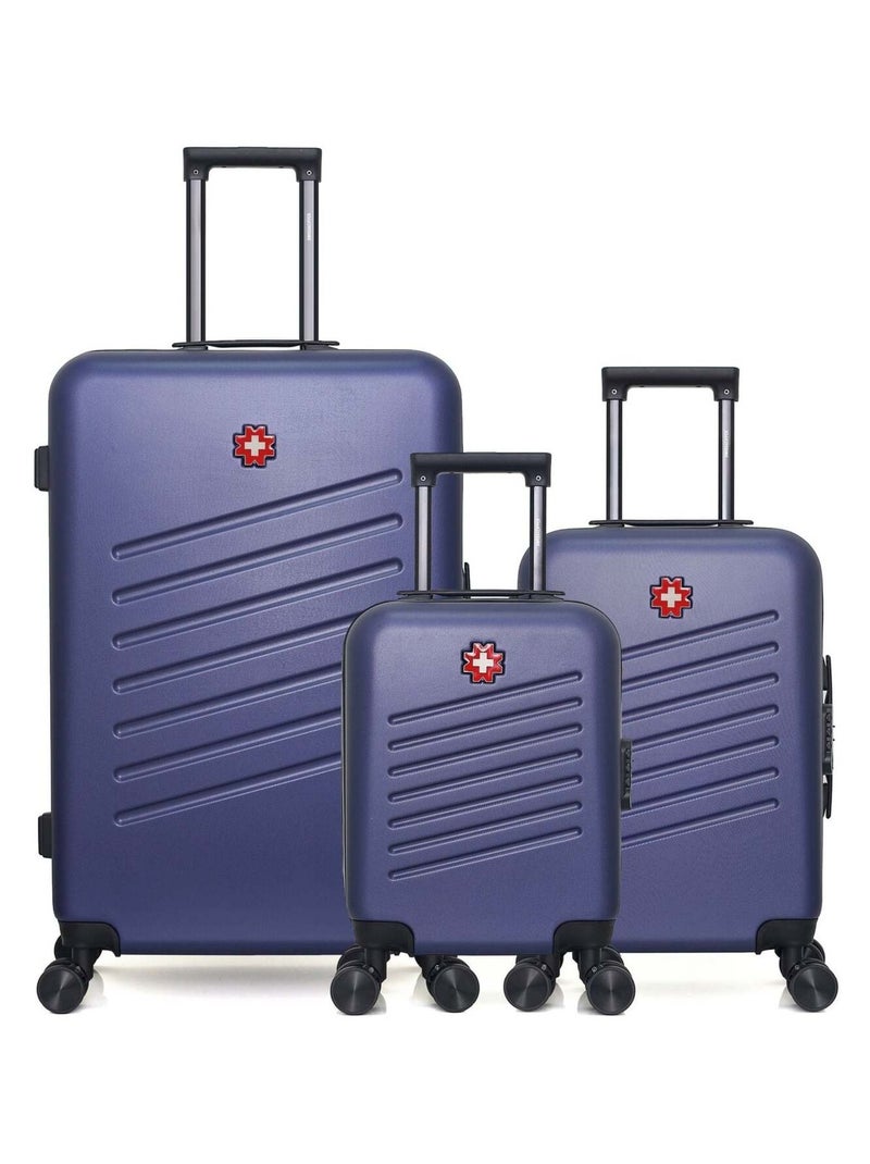 SWISS KOPPER - LOT DE 3 - Valises grand format, cabine et cabine XXS ZURICH Bleu marine - Kiabi