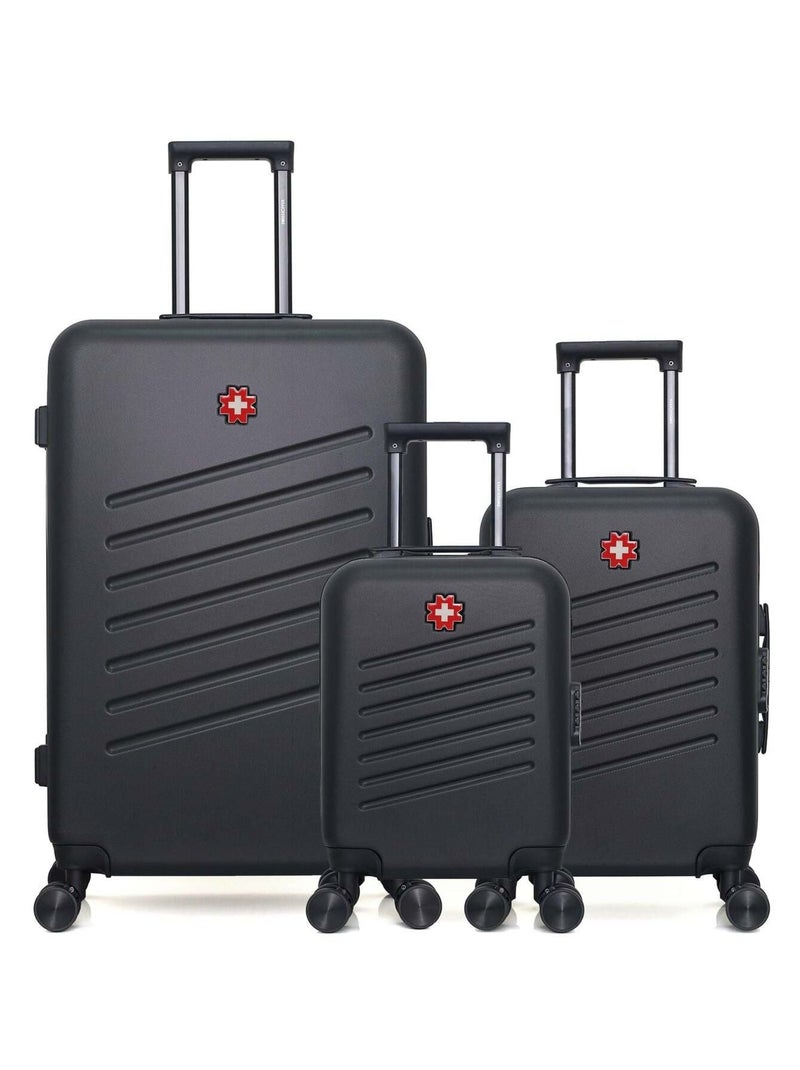SWISS KOPPER - LOT DE 3 - Valises grand format, cabine et cabine XXS ZURICH Noir - Kiabi