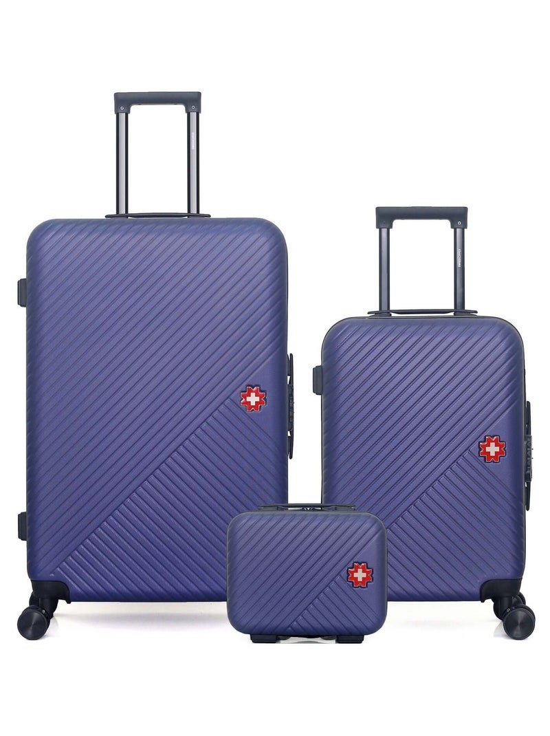 SWISS KOPPER - LOT DE 3 - Valises grand format, cabine et vanity SPIEZ Bleu marine - Kiabi