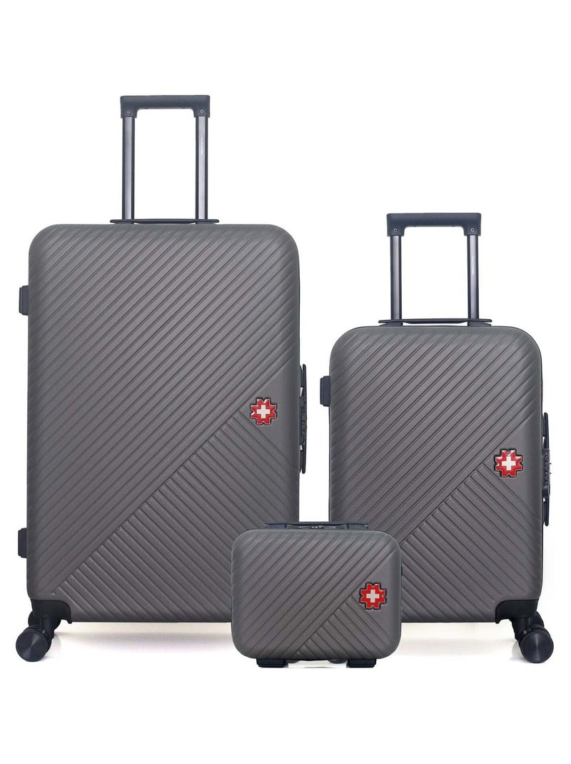 SWISS KOPPER - LOT DE 3 - Valises grand format, cabine et vanity SPIEZ Gris foncé - Kiabi