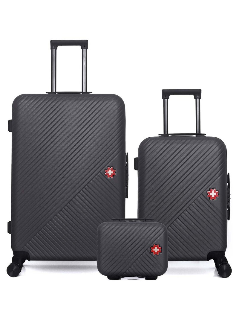 SWISS KOPPER - LOT DE 3 - Valises grand format, cabine et vanity SPIEZ Noir - Kiabi