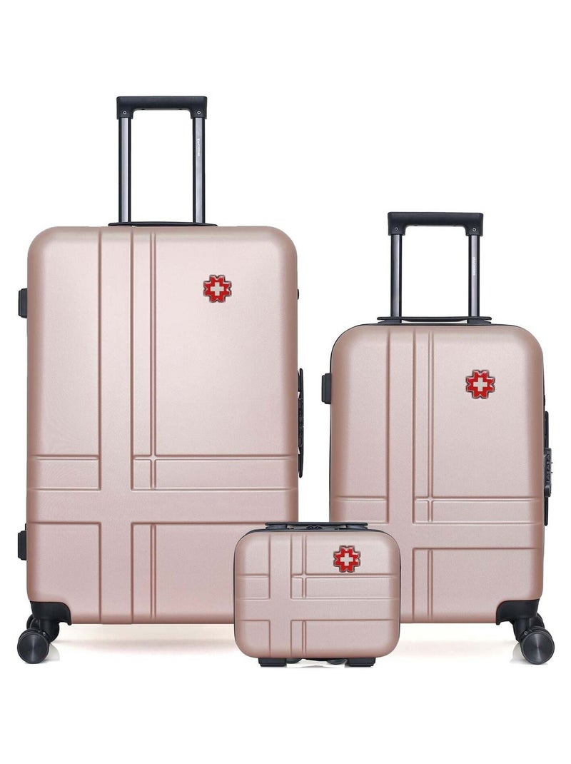 SWISS KOPPER - LOT DE 3 - Valises grand format, cabine et vanity USTER Rose clair - Kiabi