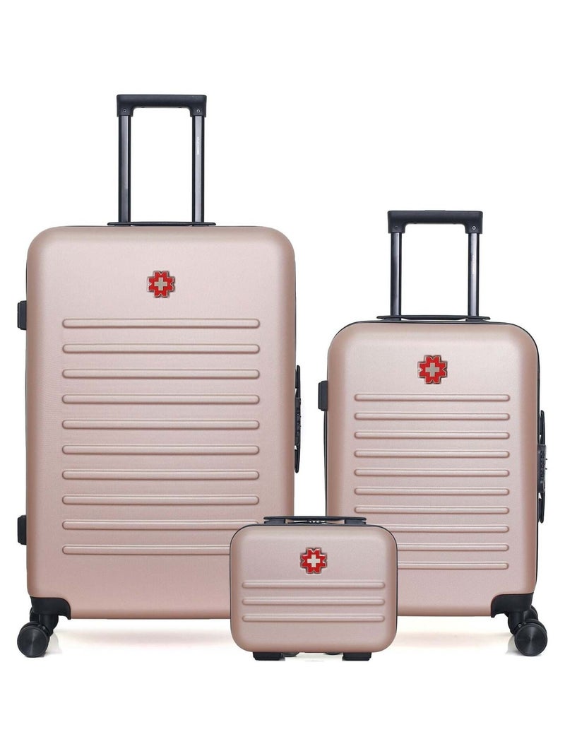SWISS KOPPER - LOT DE 3 - Valises grand format, cabine et vanity WIL Rose clair - Kiabi