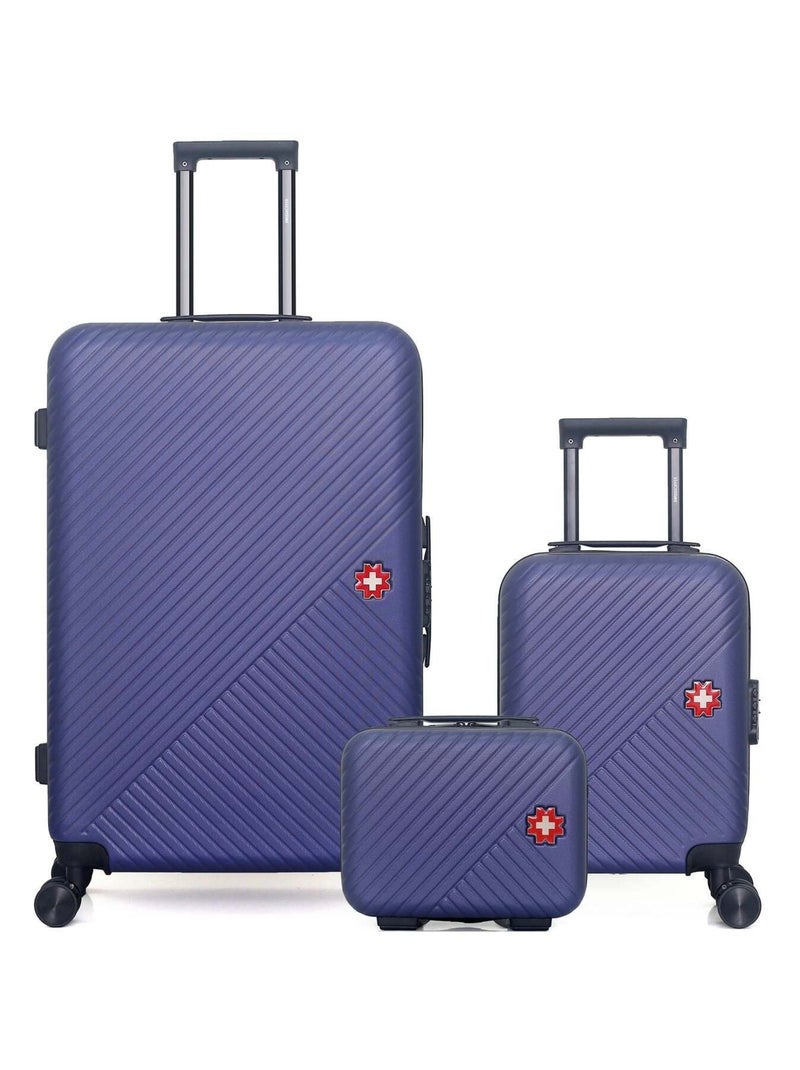 SWISS KOPPER - LOT DE 3 - Valises grand format, cabine XXS et vanity SPIEZ Bleu marine - Kiabi