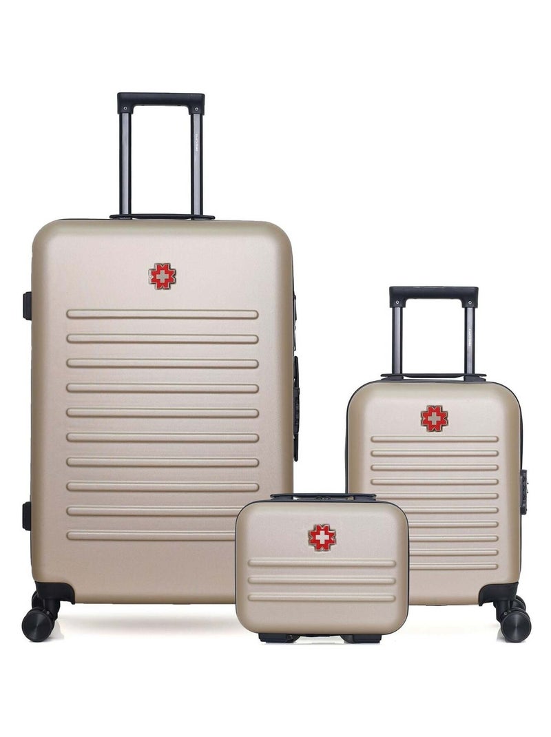 SWISS KOPPER - LOT DE 3 - Valises grand format, cabine XXS et vanity WIL Beige - Kiabi