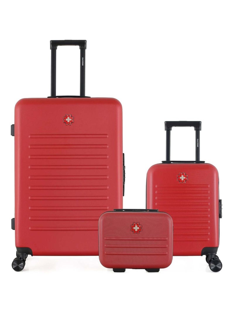 SWISS KOPPER - LOT DE 3 - Valises grand format, cabine XXS et vanity WIL Bordeaux - Kiabi
