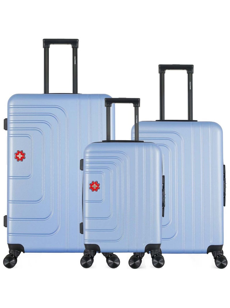 SWISS KOPPER - LOT DE 3 - Valises grand format, weekend et cabine RUTI Bleu clair - Kiabi