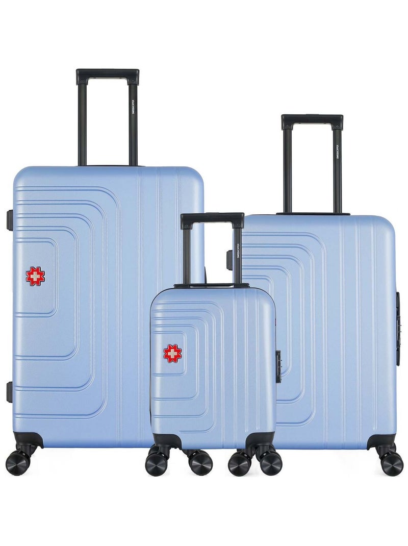 SWISS KOPPER - LOT DE 3 - Valises grand format, weekend et cabine XXS RUTI Bleu clair - Kiabi