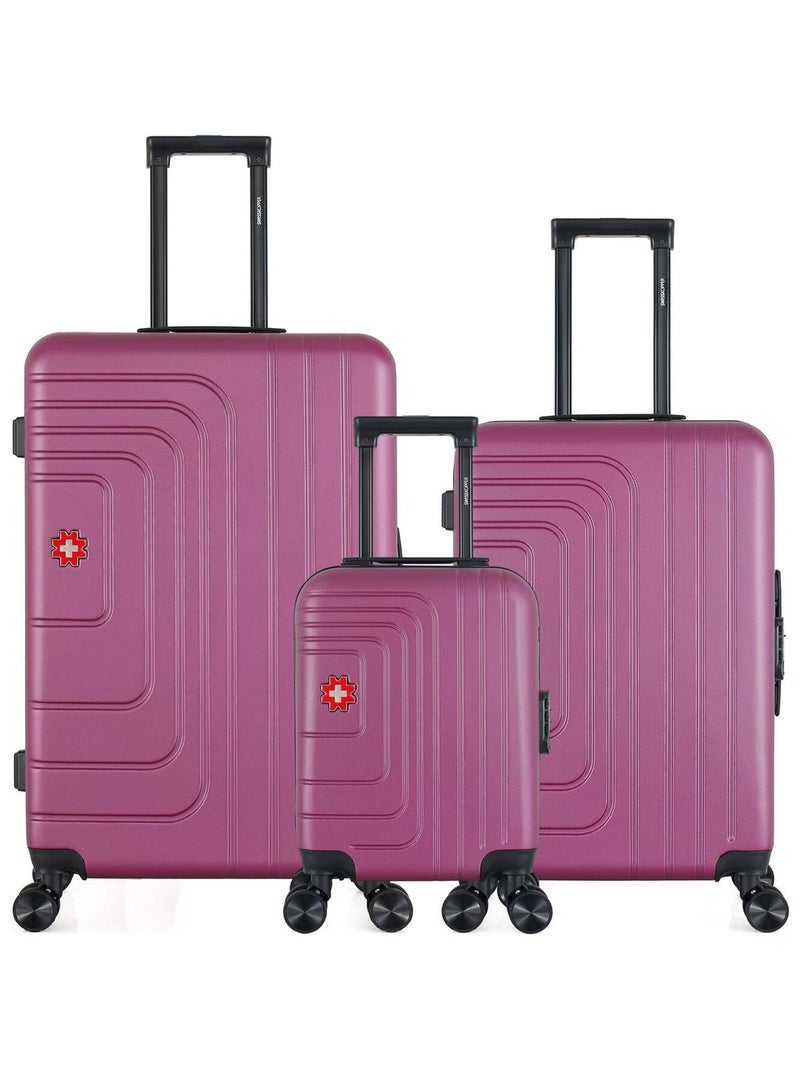SWISS KOPPER - LOT DE 3 - Valises grand format, weekend et cabine XXS RUTI Prune - Kiabi