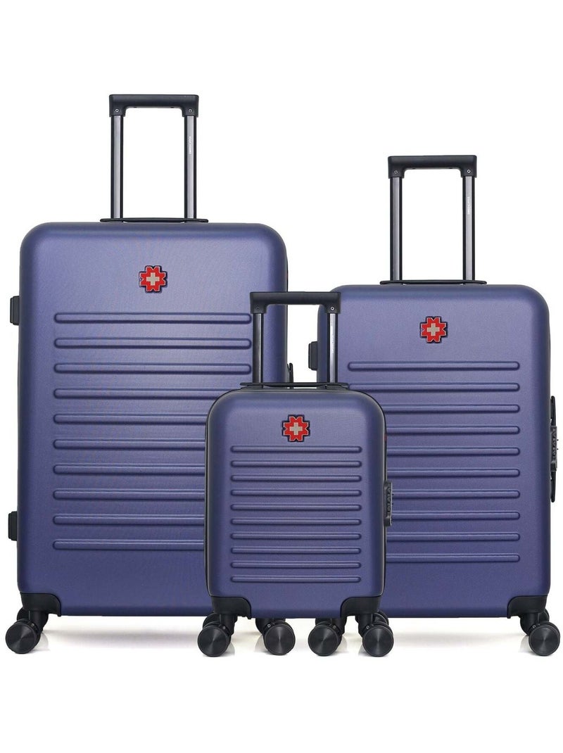 SWISS KOPPER - LOT DE 3 - Valises grand format, weekend et cabine XXS WIL Bleu marine - Kiabi