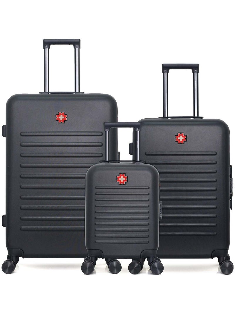 SWISS KOPPER - LOT DE 3 - Valises grand format, weekend et cabine XXS WIL Noir - Kiabi