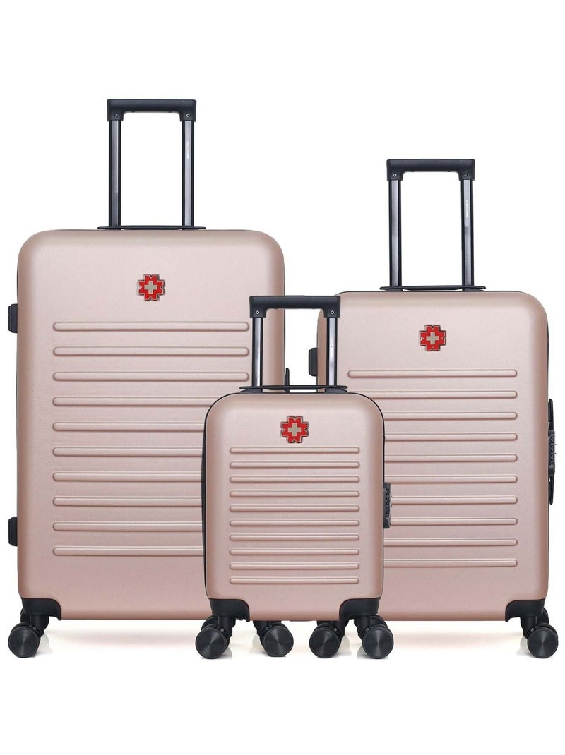 SWISS KOPPER - LOT DE 3 - Valises grand format, weekend et cabine XXS WIL Rose clair - Kiabi
