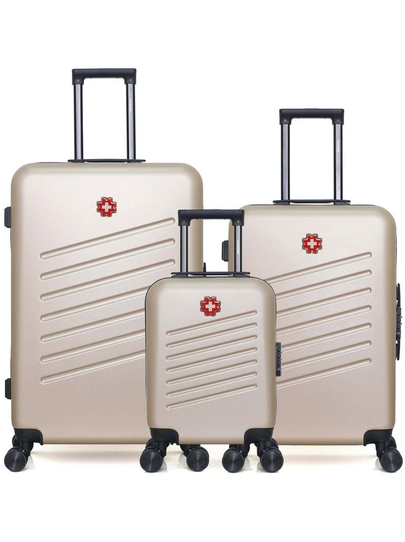 SWISS KOPPER - LOT DE 3 - Valises grand format, weekend et cabine XXS ZURICH Beige - Kiabi