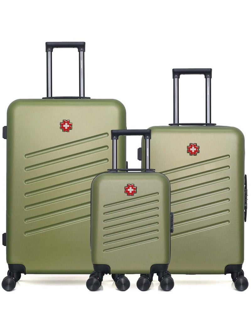 SWISS KOPPER - LOT DE 3 - Valises grand format, weekend et cabine XXS ZURICH Kaki - Kiabi