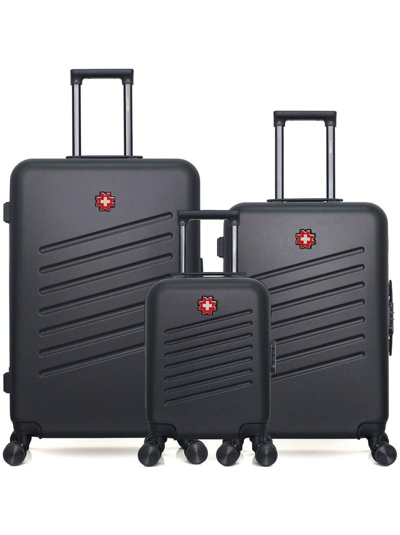 SWISS KOPPER - LOT DE 3 - Valises grand format, weekend et cabine XXS ZURICH Noir - Kiabi