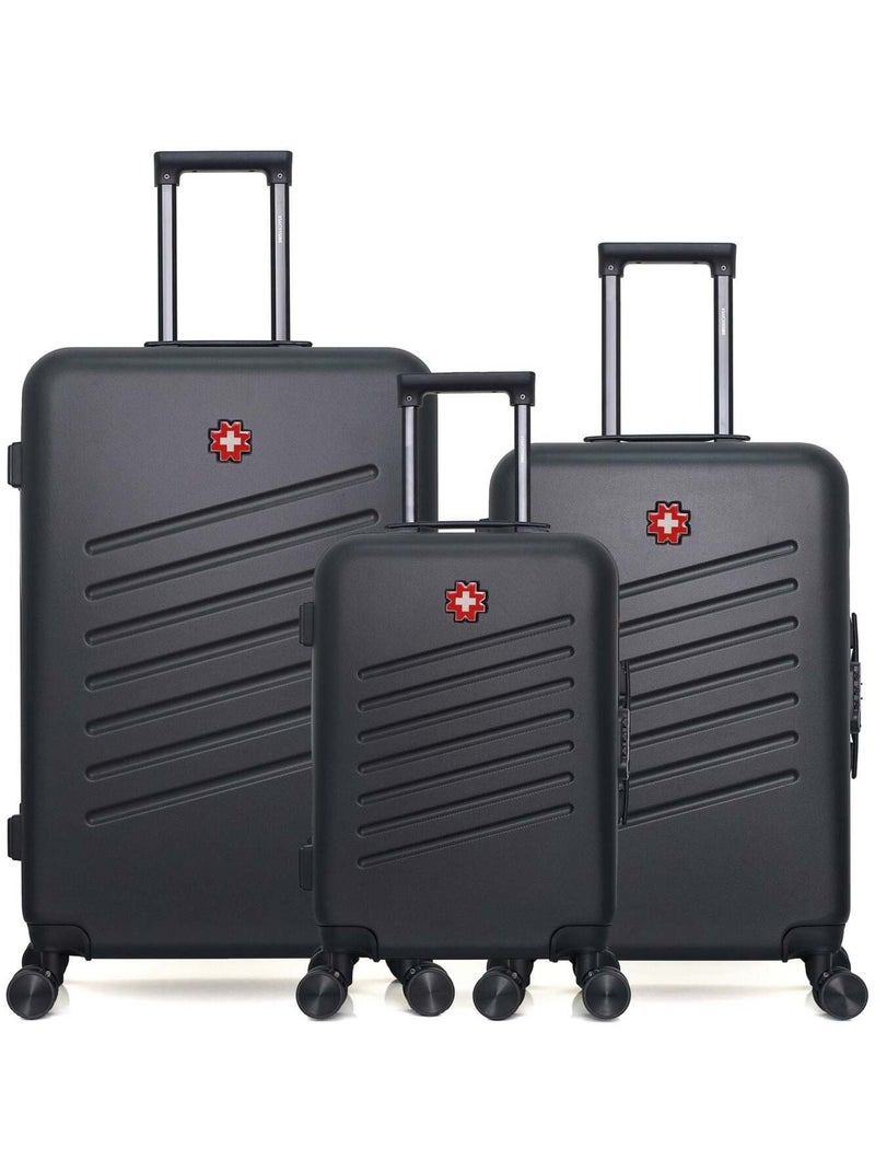 SWISS KOPPER - LOT DE 3 - Valises grand format, weekend et cabine ZURICH Noir - Kiabi