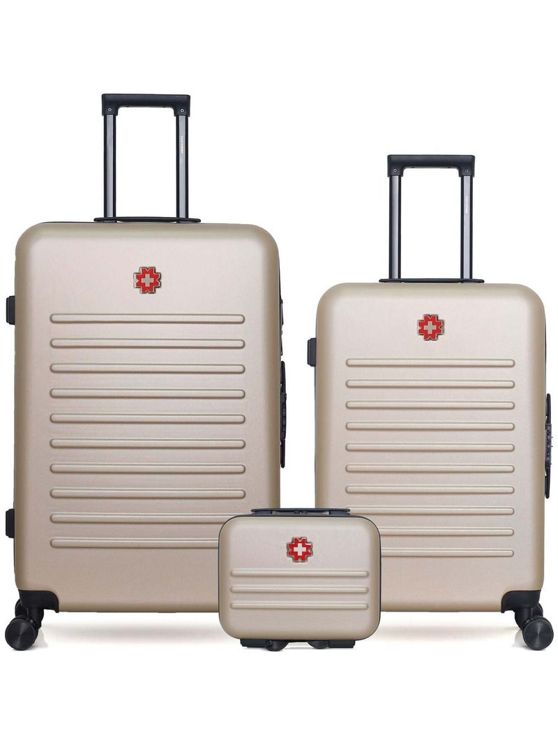 SWISS KOPPER - LOT DE 3 - Valises grand format, weekend et vanity WIL Beige - Kiabi
