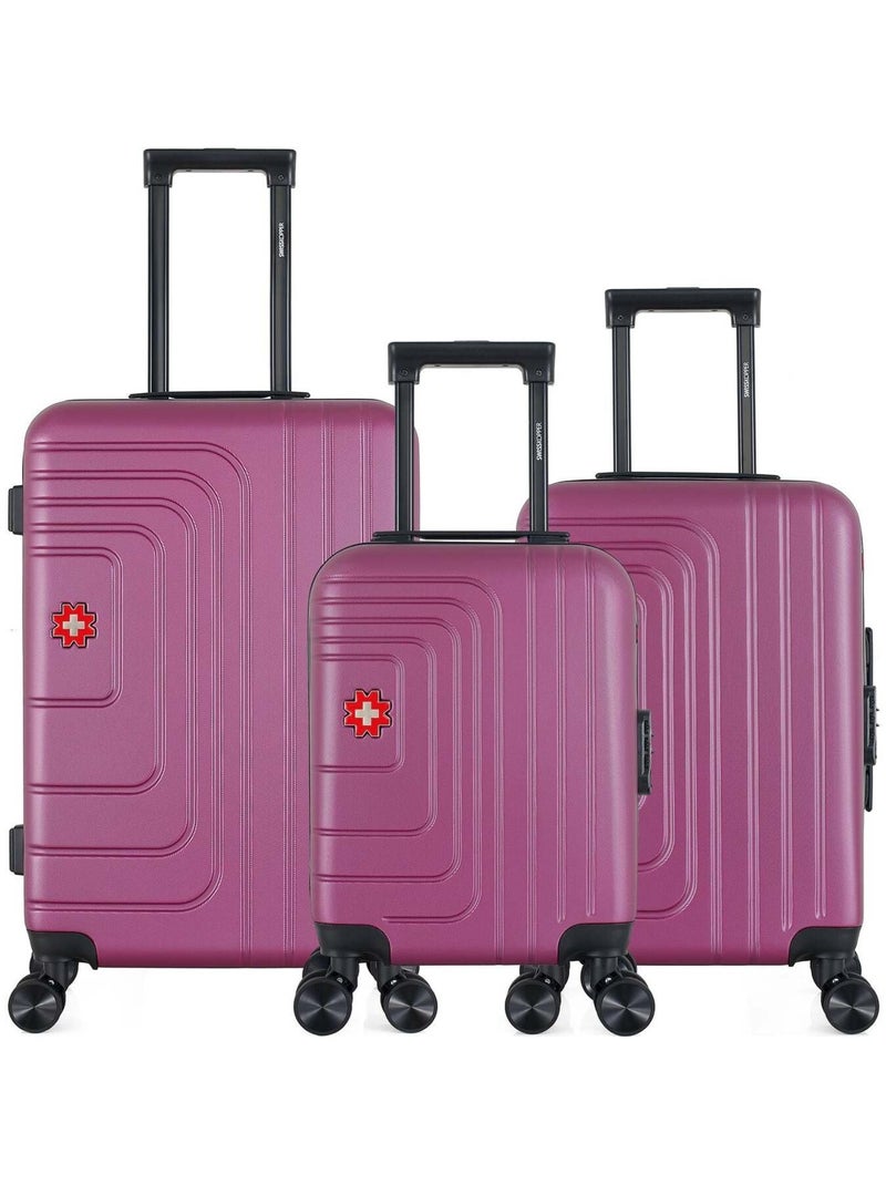 SWISS KOPPER - Lot de 3 - Valises weekend, cabine et cabine XXS RUTI Prune - Kiabi
