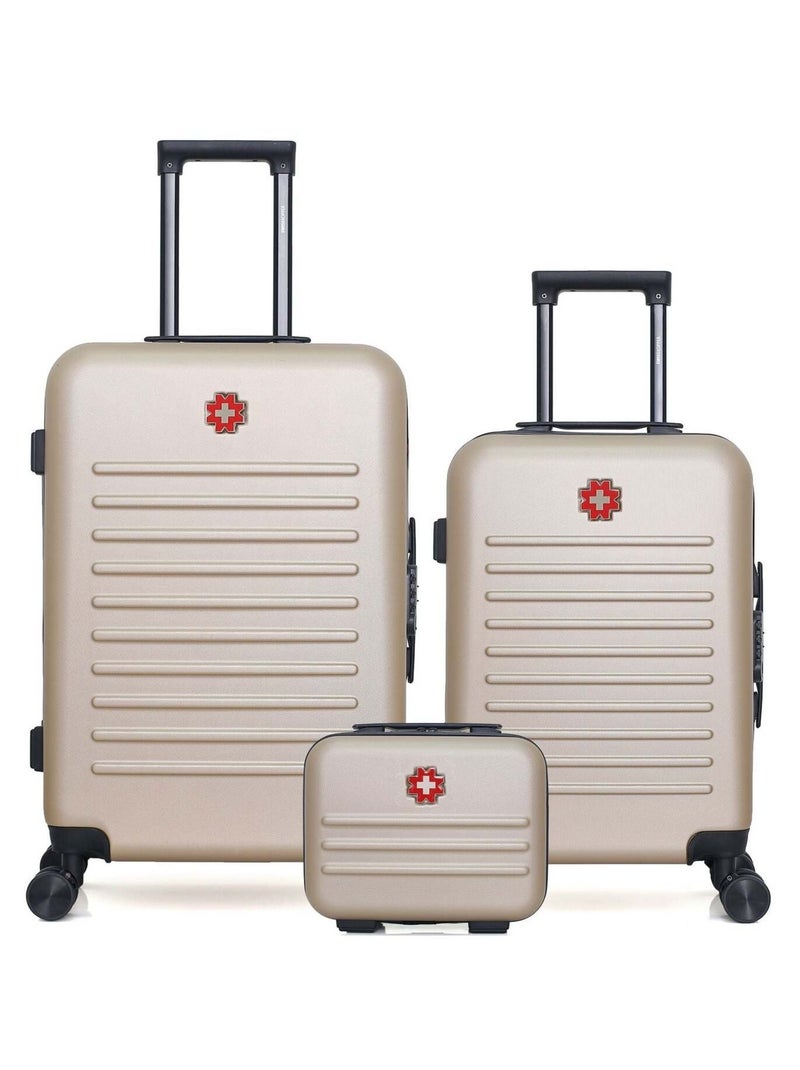SWISS KOPPER - LOT DE 3 - Valises weekend, cabine et vanity WIL Beige - Kiabi