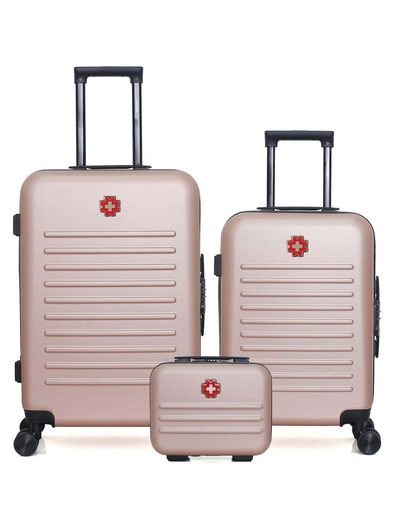 SWISS KOPPER - LOT DE 3 - Valises weekend, cabine et vanity WIL Rose clair - Kiabi