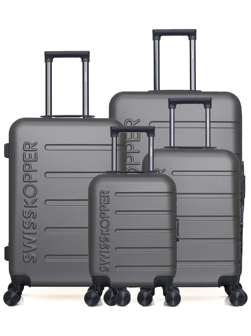SWISS KOPPER - LOT DE 4 - Valise Grand Format, Valise Week-end, Valise Cabine et Valise Cabine XXS A Gris foncé - Kiabi